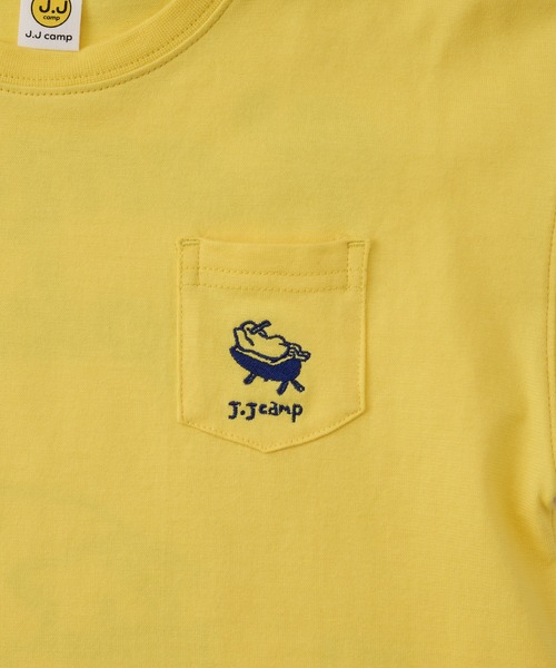 J.J camp(ジェイジェイキャンプ)の「兄弟・姉妹・親子で着られるTシャツ半袖 ワンポイント刺しゅう kamome syokudo(Tシャツ/カットソー・メンズ・ホワイト/グレー/イエロー・M/L/S/XL/XS)」の4枚目の写真