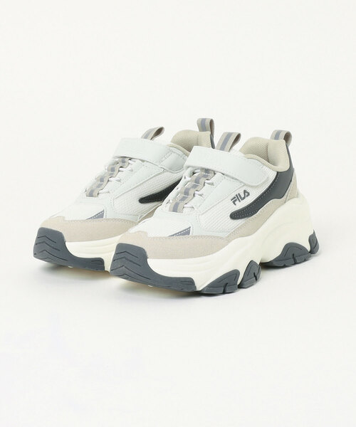 FILA(フィラ)の「【FILA】厚底 ジュニアスニーカー Libero(スニーカー・キッズ・アイボリー系1・21.5cm/22.0cm/22.5cm/23.0cm/23.5cm/21.0cm)」の1枚目の写真