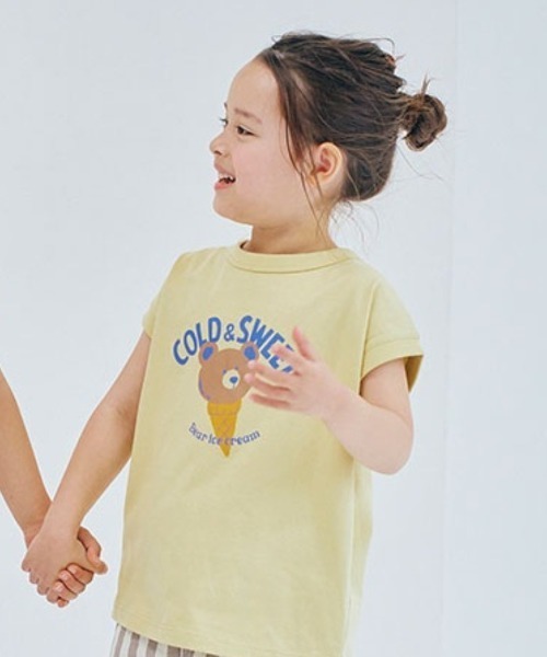 LYKKE(リッケ)の「マイニチお洗濯してもよれにくいフレンチTシャツ(Tシャツ/カットソー・キッズ・チャコール/イエロー/ブルーグリーン/ライトブルー/アイボリー/ライトベージュ・90/100/110/120/130)」の6枚目の写真