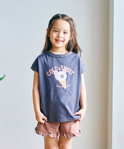 LYKKE(リッケ)の「マイニチお洗濯してもよれにくいフレンチTシャツ(Tシャツ/カットソー・キッズ・チャコール/イエロー/ブルーグリーン/ライトブルー/アイボリー/ライトベージュ・90/100/110/120/130)」の3枚目の写真