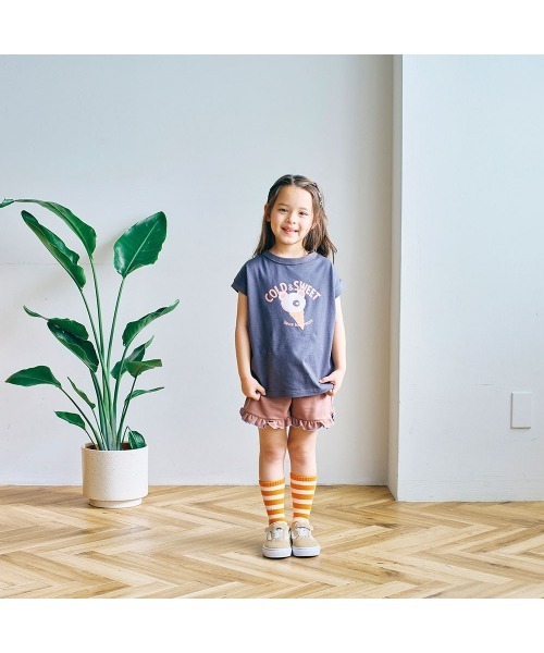 LYKKE(リッケ)の「マイニチお洗濯してもよれにくいフレンチTシャツ(Tシャツ/カットソー・キッズ・チャコール/イエロー/ブルーグリーン/ライトブルー/アイボリー/ライトベージュ・90/100/110/120/130)」の18枚目の写真
