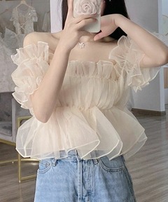 Sheer gather off shoulder tops（その他トップス）｜Rose Muse（ロゼ