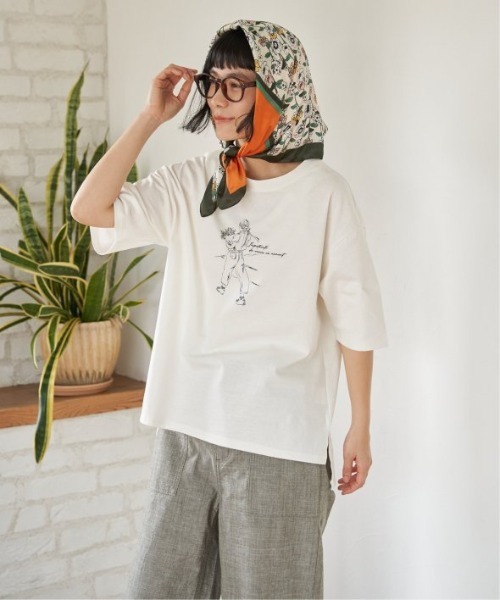 LBC(エルビーシー)の「GirlプリントビッグTシャツ(Tシャツ/カットソー・レディース・ベージュ/その他1/チャコール/ホワイト・M)」の20枚目の写真