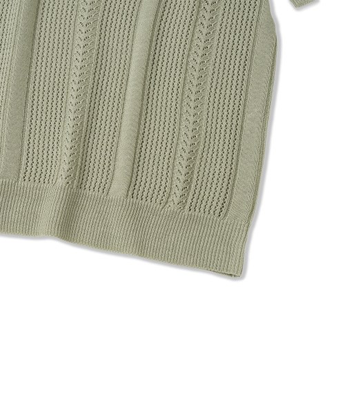 KNITTED（ニッティド）の「リネンスカシカラー半袖ニットオリーブ（ニット/セーター・レディース・その他・MEDIUM/LARGE/X-LARGE）」の5枚目の写真