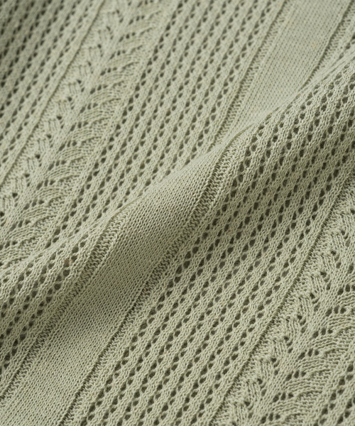 KNITTED（ニッティド）の「リネンスカシカラー半袖ニットオリーブ（ニット/セーター・レディース・その他・MEDIUM/LARGE/X-LARGE）」の6枚目の写真