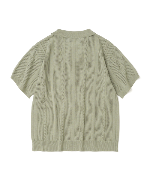 KNITTED（ニッティド）の「リネンスカシカラー半袖ニットオリーブ（ニット/セーター・レディース・その他・MEDIUM/LARGE/X-LARGE）」の7枚目の写真