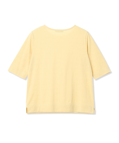 DECOY SINCE 1981（デコイシンスイチキュウハチイチ）の「【ひやさらコットン】ジャガード6分袖Tシャツ【綿100％・接触冷感・UVカット】（Tシャツ/カットソー・レディース・ホワイト/ネイビー/イエロー・M/L/LL）」の7枚目の写真