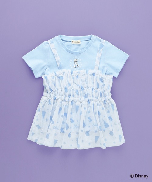 Disney(ディズニー)の「【DisneyCollection/ディズニーコレクション】半袖Tシャツ×チュールキャミソール(Tシャツ/カットソー・キッズ・オフホワイト/ラベンダー・110/90/130/120/100)」の3枚目の写真