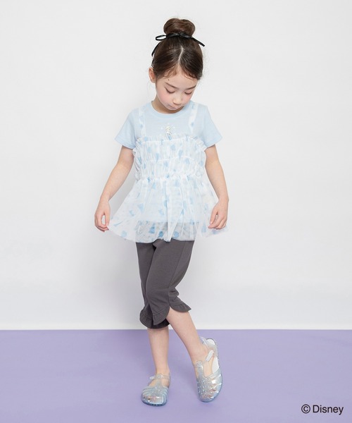Disney(ディズニー)の「【DisneyCollection/ディズニーコレクション】半袖Tシャツ×チュールキャミソール(Tシャツ/カットソー・キッズ・オフホワイト/ラベンダー・110/90/130/120/100)」の5枚目の写真