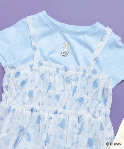 Disney(ディズニー)の「【DisneyCollection/ディズニーコレクション】半袖Tシャツ×チュールキャミソール(Tシャツ/カットソー・キッズ・オフホワイト/ラベンダー・110/90/130/120/100)」の8枚目の写真