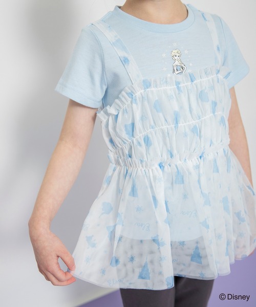 Disney(ディズニー)の「【DisneyCollection/ディズニーコレクション】半袖Tシャツ×チュールキャミソール(Tシャツ/カットソー・キッズ・オフホワイト/ラベンダー・110/90/130/120/100)」の10枚目の写真