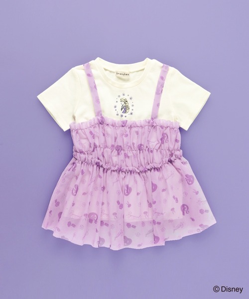 Disney(ディズニー)の「【DisneyCollection/ディズニーコレクション】半袖Tシャツ×チュールキャミソール(Tシャツ/カットソー・キッズ・オフホワイト/ラベンダー・110/90/130/120/100)」の14枚目の写真