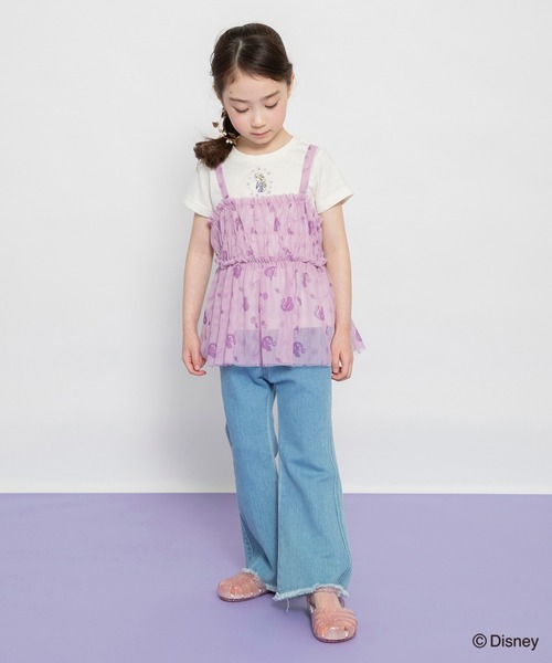 Disney(ディズニー)の「【DisneyCollection/ディズニーコレクション】半袖Tシャツ×チュールキャミソール(Tシャツ/カットソー・キッズ・オフホワイト/ラベンダー・110/90/130/120/100)」の15枚目の写真