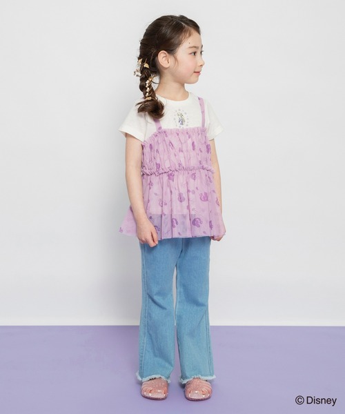 Disney(ディズニー)の「【DisneyCollection/ディズニーコレクション】半袖Tシャツ×チュールキャミソール(Tシャツ/カットソー・キッズ・オフホワイト/ラベンダー・110/90/130/120/100)」の16枚目の写真