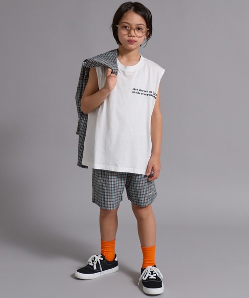 PAIRMANON STREET(ペアマノンストリート)の「【90-160cm】サッカーチェック オーバーサイズ 半袖シャツ【PAIRMANON STREET】(シャツ/ブラウス・キッズ・ブラック/ネイビー/ブラウン/グリーン・160/130/140/120/150/100/110/90)」の12枚目の写真