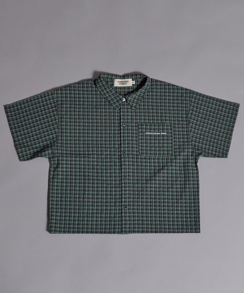 PAIRMANON STREET(ペアマノンストリート)の「【90-160cm】サッカーチェック オーバーサイズ 半袖シャツ【PAIRMANON STREET】(シャツ/ブラウス・キッズ・ブラック/ネイビー/ブラウン/グリーン・160/130/140/120/150/100/110/90)」の22枚目の写真