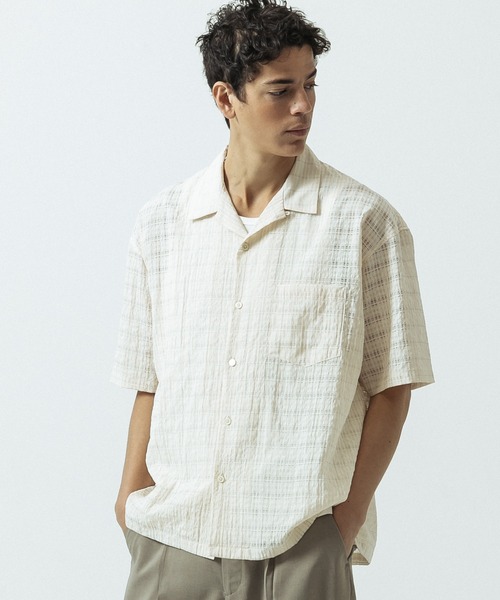 SLICK（スリック）の「【SLICK/スリック】Sheer Check Open Collar Shirt/シアーチェックオープンカラーシャツ（シャツ/ブラウス・メンズ・キナリ/ブラウン/スミクロ・1/3/2）」の10枚目の写真
