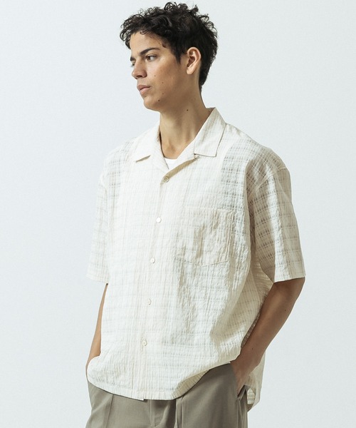 SLICK（スリック）の「【SLICK/スリック】Sheer Check Open Collar Shirt/シアーチェックオープンカラーシャツ（シャツ/ブラウス・メンズ・キナリ/ブラウン/スミクロ・1/3/2）」の11枚目の写真