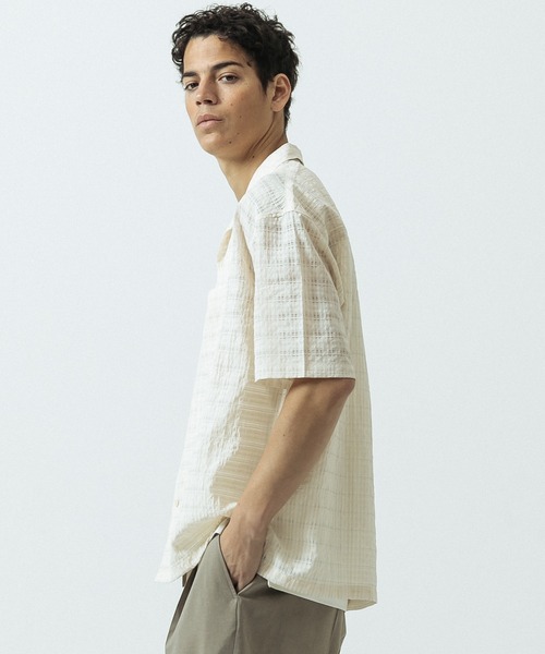 SLICK（スリック）の「【SLICK/スリック】Sheer Check Open Collar Shirt/シアーチェックオープンカラーシャツ（シャツ/ブラウス・メンズ・キナリ/ブラウン/スミクロ・1/3/2）」の12枚目の写真