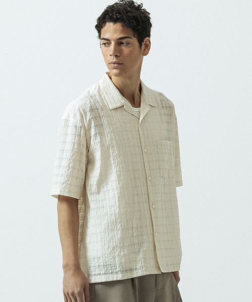 SLICK（スリック）の「【SLICK/スリック】Sheer Check Open Collar Shirt/シアーチェックオープンカラーシャツ（シャツ/ブラウス・メンズ・キナリ/ブラウン/スミクロ・1/3/2）」の13枚目の写真