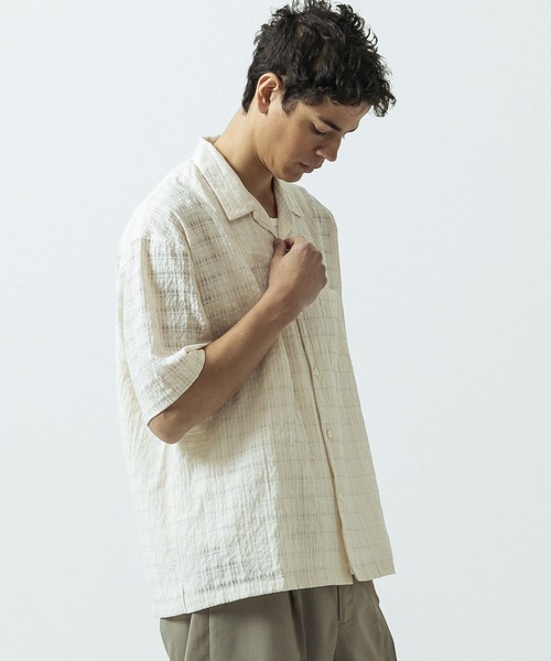 SLICK（スリック）の「【SLICK/スリック】Sheer Check Open Collar Shirt/シアーチェックオープンカラーシャツ（シャツ/ブラウス・メンズ・キナリ/ブラウン/スミクロ・1/3/2）」の14枚目の写真