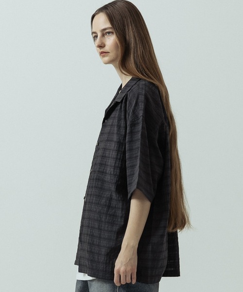 SLICK（スリック）の「【SLICK/スリック】Sheer Check Open Collar Shirt/シアーチェックオープンカラーシャツ（シャツ/ブラウス・メンズ・キナリ/ブラウン/スミクロ・1/3/2）」の17枚目の写真