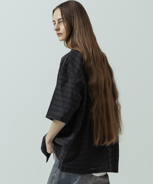 SLICK（スリック）の「【SLICK/スリック】Sheer Check Open Collar Shirt/シアーチェックオープンカラーシャツ（シャツ/ブラウス・メンズ・キナリ/ブラウン/スミクロ・1/3/2）」の19枚目の写真