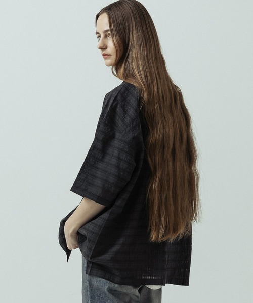 SLICK（スリック）の「【SLICK/スリック】Sheer Check Open Collar Shirt/シアーチェックオープンカラーシャツ（シャツ/ブラウス・メンズ・キナリ/ブラウン/スミクロ・1/3/2）」の20枚目の写真