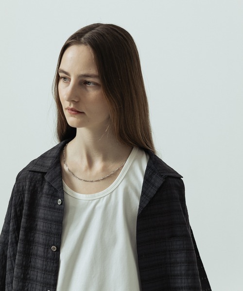 SLICK（スリック）の「【SLICK/スリック】Sheer Check Open Collar Shirt/シアーチェックオープンカラーシャツ（シャツ/ブラウス・メンズ・キナリ/ブラウン/スミクロ・1/3/2）」の22枚目の写真