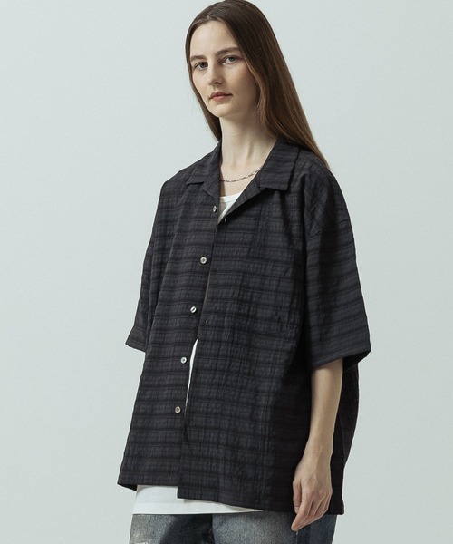 SLICK（スリック）の「【SLICK/スリック】Sheer Check Open Collar Shirt/シアーチェックオープンカラーシャツ（シャツ/ブラウス・メンズ・キナリ/ブラウン/スミクロ・1/3/2）」の16枚目の写真