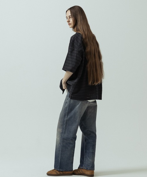 SLICK（スリック）の「【SLICK/スリック】Sheer Check Open Collar Shirt/シアーチェックオープンカラーシャツ（シャツ/ブラウス・メンズ・キナリ/ブラウン/スミクロ・1/3/2）」の5枚目の写真