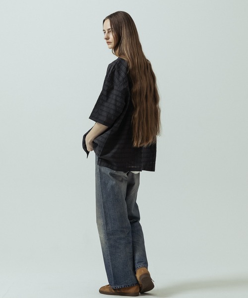 SLICK（スリック）の「【SLICK/スリック】Sheer Check Open Collar Shirt/シアーチェックオープンカラーシャツ（シャツ/ブラウス・メンズ・キナリ/ブラウン/スミクロ・1/3/2）」の6枚目の写真