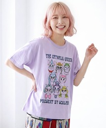 ScoLar(スカラー) キャットウォーククイーン柄Tシャツ
