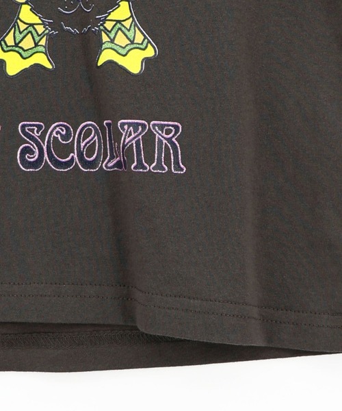 ScoLar(スカラー)の「ScoLar(スカラー) キャットウォーククイーン柄Tシャツ(Tシャツ/カットソー・レディース・チャコールグレー/オフホワイト/パープル・MEDIUM)」の10枚目の写真