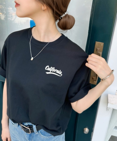 Eclat one(エクラワン)の「【ユニセックス】ゆるっとこなれ見え。Californiaバックプリント半袖ロゴTシャツ(Tシャツ/カットソー・レディース・ブルー/グレー/ホワイト/ブラック・FREE)」の13枚目の写真