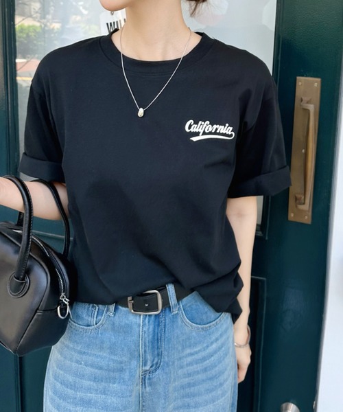 Eclat one(エクラワン)の「【ユニセックス】ゆるっとこなれ見え。Californiaバックプリント半袖ロゴTシャツ(Tシャツ/カットソー・レディース・ブルー/グレー/ホワイト/ブラック・FREE)」の17枚目の写真