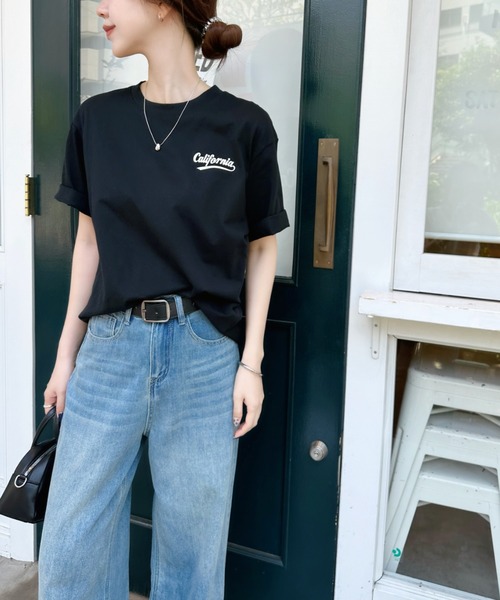 Eclat one(エクラワン)の「【ユニセックス】ゆるっとこなれ見え。Californiaバックプリント半袖ロゴTシャツ(Tシャツ/カットソー・レディース・ブルー/グレー/ホワイト/ブラック・FREE)」の18枚目の写真