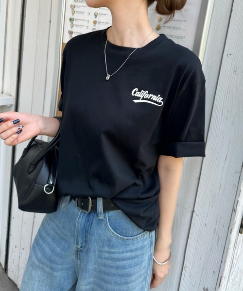 Eclat one(エクラワン)の「【ユニセックス】ゆるっとこなれ見え。Californiaバックプリント半袖ロゴTシャツ(Tシャツ/カットソー・レディース・ブルー/グレー/ホワイト/ブラック・FREE)」の16枚目の写真