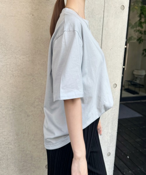 Eclat one(エクラワン)の「【ユニセックス】ゆるっとこなれ見え。Californiaバックプリント半袖ロゴTシャツ(Tシャツ/カットソー・レディース・ブルー/グレー/ホワイト/ブラック・FREE)」の21枚目の写真