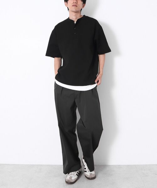 CRAFT STANDARD BOUTIQUE(クラフトスタンダードブティック)の「吸水速乾 ヘンリーネック半袖T(Tシャツ/カットソー・メンズ・ブラック/ホワイト/チャコールグレー・M/L)」の7枚目の写真