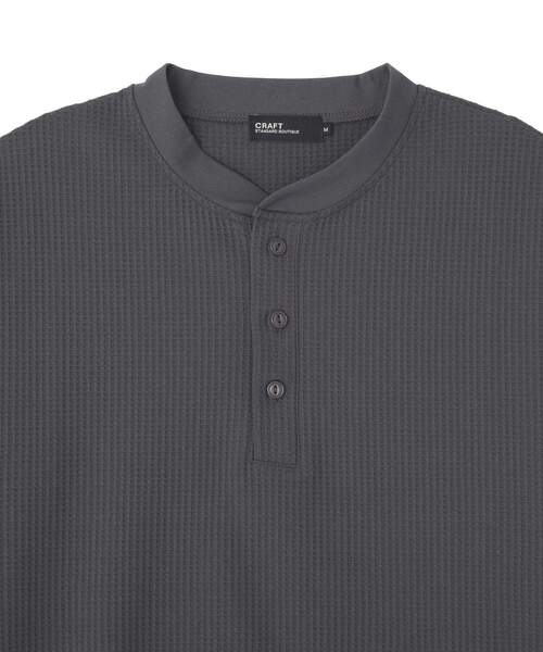 CRAFT STANDARD BOUTIQUE(クラフトスタンダードブティック)の「吸水速乾 ヘンリーネック半袖T(Tシャツ/カットソー・メンズ・ブラック/ホワイト/チャコールグレー・M/L)」の13枚目の写真