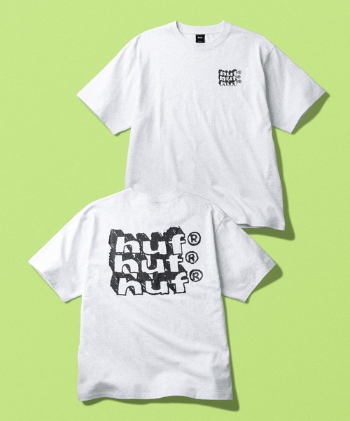 HUF(ハフ)の「HAND STACKED TEE(Tシャツ/カットソー・メンズ・アッシュグレー/ブラック/ホワイト/マスタード/ホワイト系その他・XXL/M/S/L/XL)」の4枚目の写真