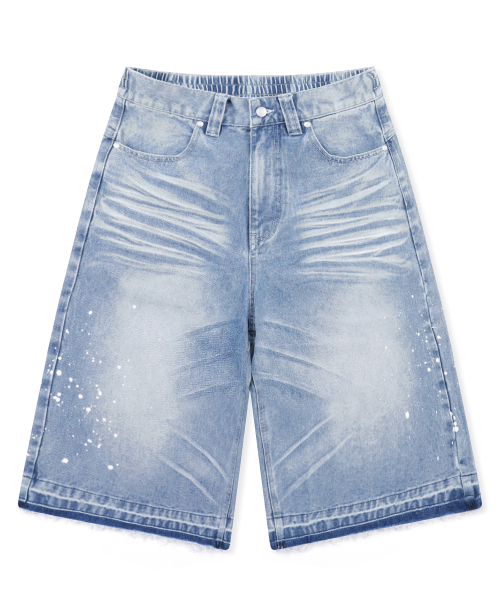 XTONZ(エクストーンズ)の「XP335 リペアペインティングバミューダデニムパンツ (BLUE)(その他パンツ・レディース・その他・SMALL/MEDIUM/LARGE)」の5枚目の写真