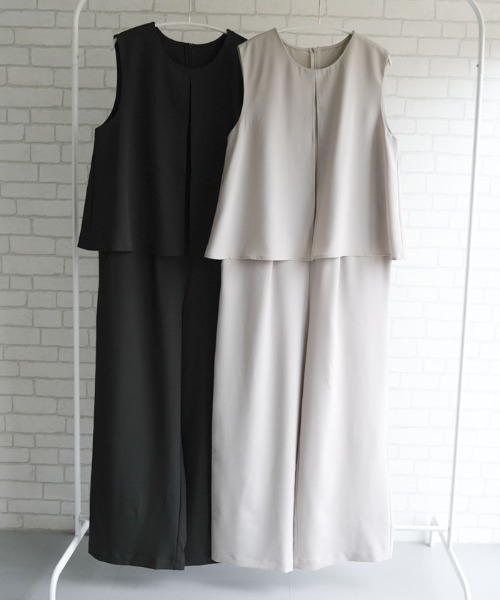 aquagarage(アクアガレージ)の「ドライクロスオールインワン(ワンピース・レディース・グレイッシュベージュ/ブラック・L/M/L2/M2)」の11枚目の写真