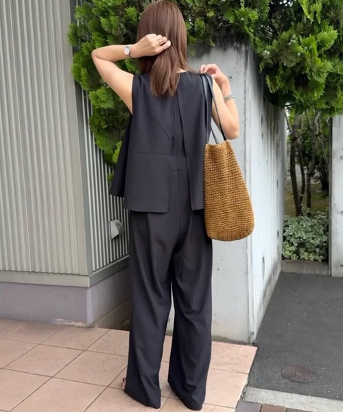 aquagarage(アクアガレージ)の「ドライクロスオールインワン(ワンピース・レディース・グレイッシュベージュ/ブラック・L/M/L2/M2)」の20枚目の写真