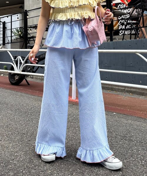 HELLO.SANFRANCISCO(ハローサンフランシスコ)の「【HELLO.SANFRANCISCO】レイヤードスカート付フリルパンツ(その他パンツ・レディース・ピンク/サックスブルー・MEDIUM/SMALL)」の1枚目の写真