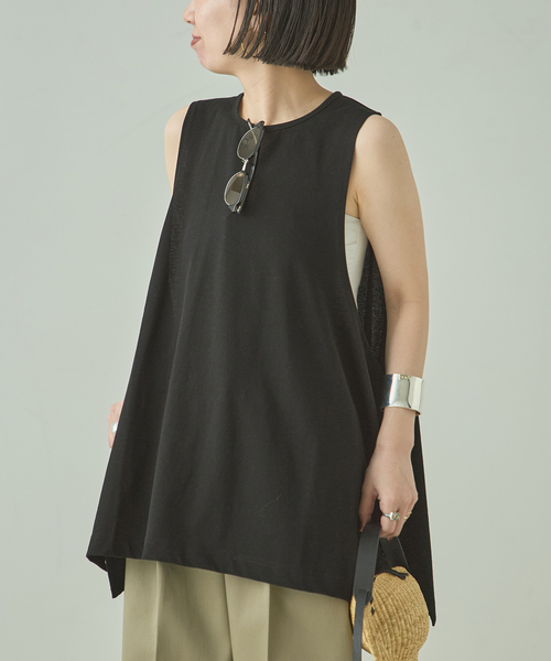 journal standard L'essage(ジャーナルスタンダードレサージュ)の「TanC TOKYO/タンクトウキョウ SIDE OPEN TANKTOP タンクトップ(タンクトップ・レディース・ブラック/ホワイト・FREE)」の20枚目の写真