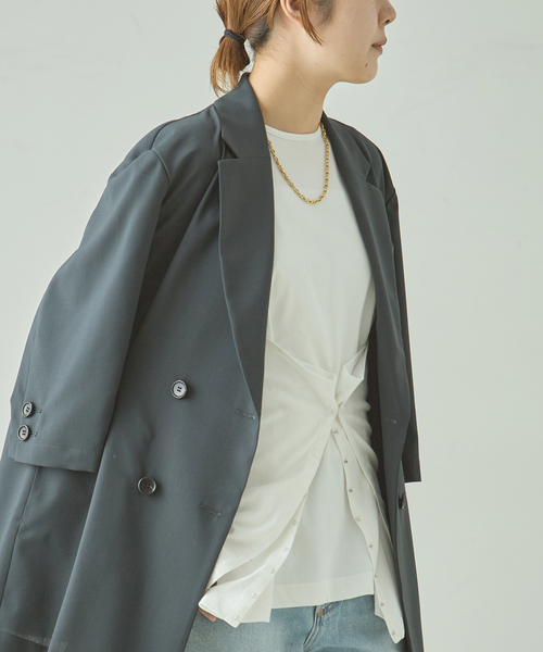 journal standard L'essage(ジャーナルスタンダードレサージュ)の「TanC TOKYO/タンクトウキョウ SIDE OPEN TANKTOP タンクトップ(タンクトップ・レディース・ブラック/ホワイト・FREE)」の14枚目の写真