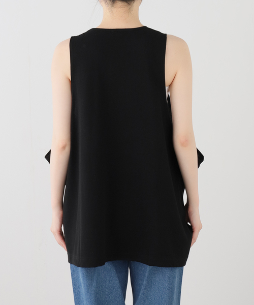 journal standard L'essage(ジャーナルスタンダードレサージュ)の「TanC TOKYO/タンクトウキョウ SIDE OPEN TANKTOP タンクトップ(タンクトップ・レディース・ブラック/ホワイト・FREE)」の8枚目の写真