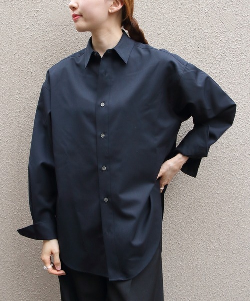 THE SHINZONE(ザ シンゾーン)の「THE SHINZONE/シンゾーン ウォッシャブルウールダディシャツ WASHABLE WOOL DADDY SHIRT 26SMSBL07・10(シャツ/ブラウス・レディース・ブラウン/ネイビー/グレー・FREE)」の3枚目の写真